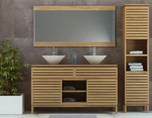 Pack – Meuble de salle de bain en teck Diva 140