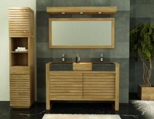 Pack – Meuble de salle de bain en teck Ouessant 140