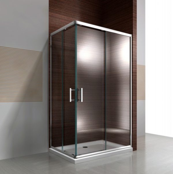 Paroi de douche d´angle,porte coulissante, en verre véritable NANO EX506 90 x 120 x 195 cm – sans receveur