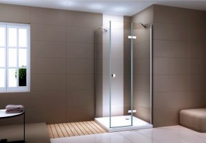 Paroi de douche en coin en verre véritable transparent – NANO – 80x80x190cm