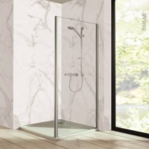Paroi De Douche Fixe Laterale Huppe 80 Cm Verre Transparent Profiles Chromes