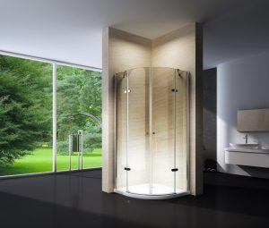 Paroi de douche, quart de cercle, 90x90x195cm, EX406