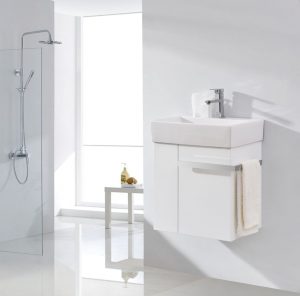 Petit meuble de salle de bain  Compact 500 – blanc mat