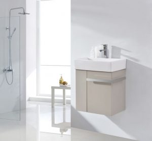 Petit meuble de salle de bain  Compact 500 – laqué taupe mat