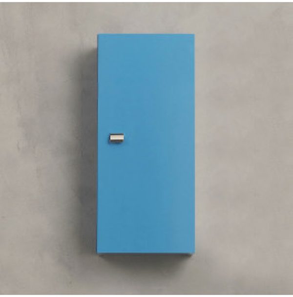 PETIT MEUBLE SUSPENDU 1 PORTE BLEU LUMIERE SERIE EASY 31,5 X 71 CM