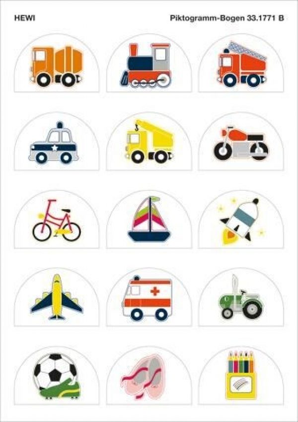 Pictogrammes Toilettes Hewi Kids série véhicules et jouets 33.1771B