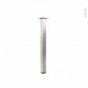 Pied De Table Carre Reglable Finition Inox Brosse H70 Cm 6X6 Cm Sokleo