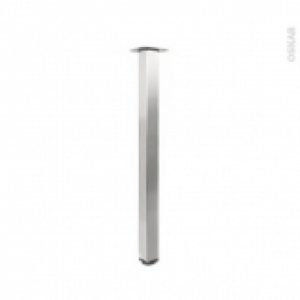 Pied Plan De Travail Carre Reglable Finition Inox Brosse H84 Cm 6X6 Cm Sokleo
