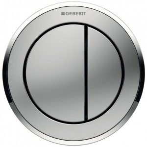 Plaque de Commande Geberit Typ 10 pneumatique pour rinçage double touche Chromé Mat/Brillant (116057