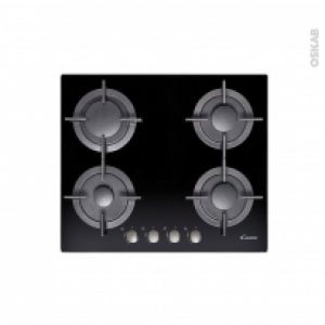 Plaque De Cuisson 4 Feux Gaz 60Cm Verre Noir Candy Cvg64Sgnx