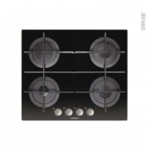Plaque De Cuisson 4 Feux Gaz 60Cm Verre Noir Rosieres Rgv64Tfmpn