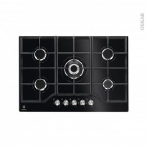 Plaque De Cuisson 5 Feux Gaz 70 Cm Verre Noir Electrolux Kgg7536K