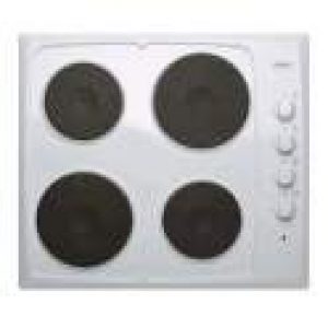Plaque de cuisson électrique, 4 feux, blanche, 580x510mm