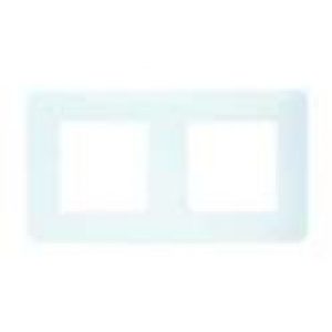 Plaque enjoliveur 2 postes Blanc Brillant
