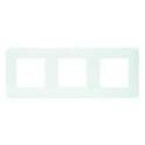 Plaque enjoliveur 3 postes Blanc Brillant