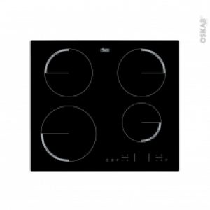 Plaque Induction 4 Foyers Verre Noir Faure Fel6440Fba