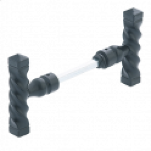 Poignée de porte bouton double torsade – Alu noir