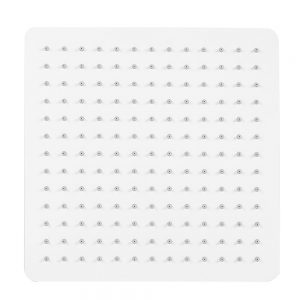 Pommeau de douche carré avec jet effet pluie – en acier inoxydable – blanc – DPG2005 –  30 x 30 cm