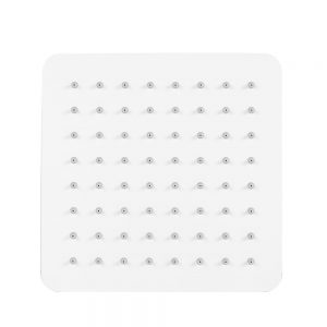 Pommeau de douche carré avec jet effet pluie – en acier inoxydable – blanc – DPG2023 –  20 x 20 cm