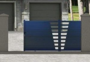 Portail Aluminium Coulissant Los Angeles H 1,70 m Gris (pls dim.)