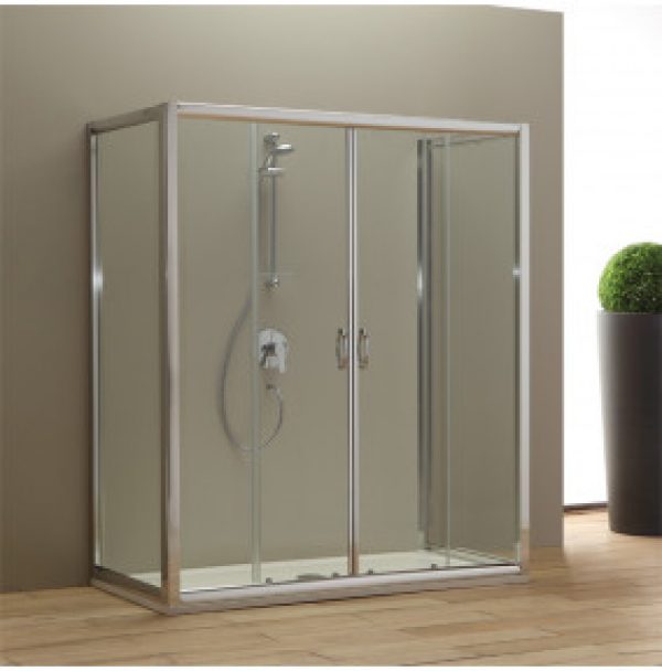 PORTE DE DOUCHE 180 CM GIADA 2 PORTE FIXES 80 CM VERRE TRANSPARENT