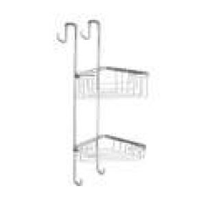 Porte objets d&rsquo;angle 2 bacs pour cabine de douche