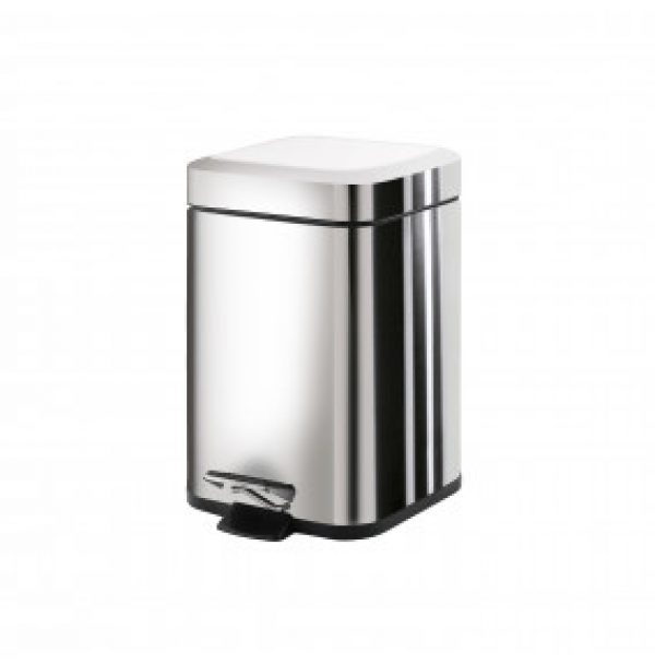 POUBELLE CARRÉ ACIER INOX 3L
