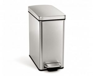 Poubelle Cuisine Simplehuman étroite à pédale 10L acier