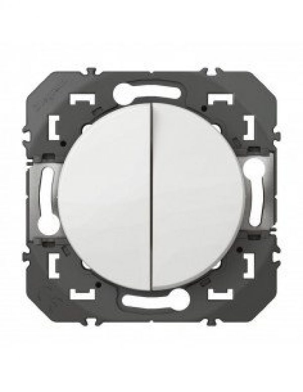 Poussoir double Dooxie 6A 250V blanc LEGRAND