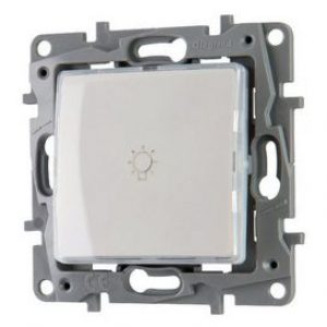 Poussoir simple NO-NF porte-étiquette Niloé Blanc et Ivoire Legrand 664715