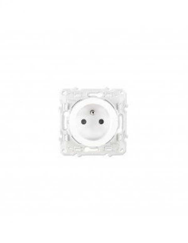 Prise de courant blanche SCHNEIDER Odace 2 postes à vis connexion…