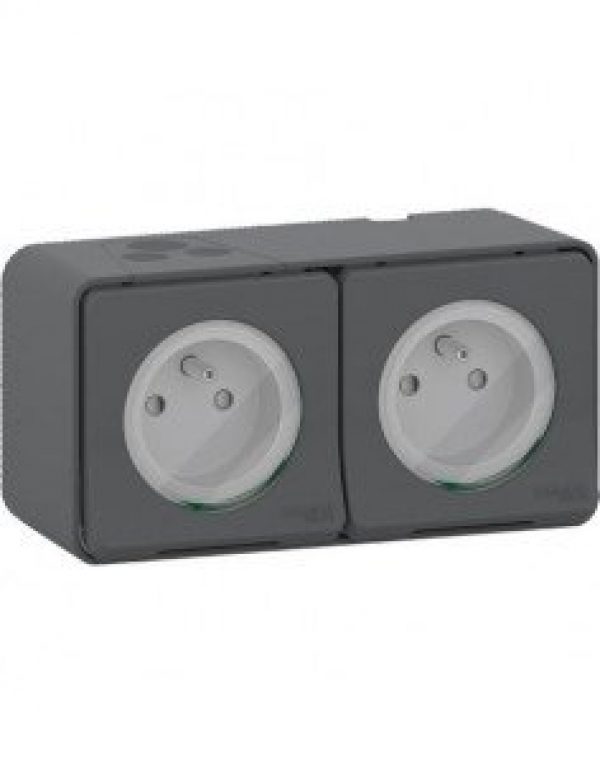 Prise de courant Mureva Styl SCHNEIDER modèle 2P + T double SHN0212456