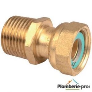 Raccord 1 pièce droit M1/2 », écrou 1/2