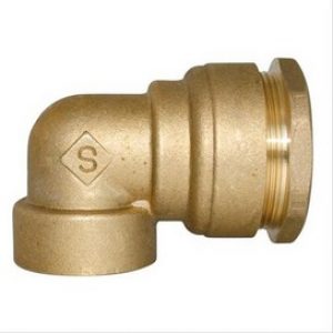 Raccord coude laiton femelle pour tube PE Ø50- Somatherm