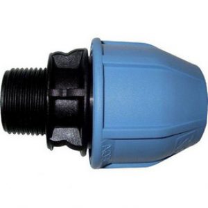 Raccord  droit pour tube PE eau Ø20 M1/2 »(15/21)