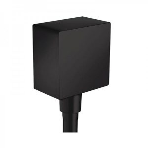Raccord mural synthétique Hansgrohe Fixfit Square avec clapet anti-retour Noir mat