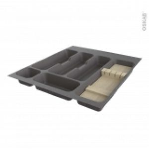 Range Couverts Pour Tiroir A L Anglaise L50 Cm Anthracite Porte Couteau Bois Sokleo