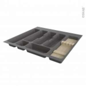 Range Couverts Pour Tiroir A L Anglaise L60 Cm Anthracite Porte Couteau Bois Sokleo