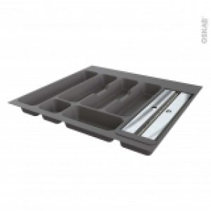 Range Couverts Pour Tiroir A L Anglaise L60 Cm Anthracite Porte Rouleau Sokleo