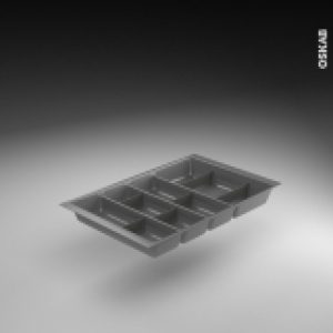 Range Couverts Tiroir L40 Cm Anthracite Avec Separateurs Modulable Sokleo
