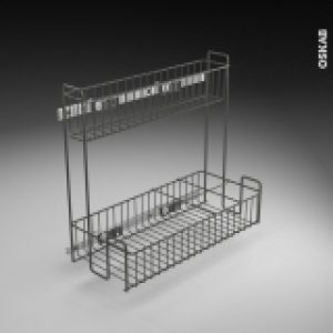 Rangement Lessiviel Pour Produits D Entretien 2 Etages Panier Coulissant Epoxy Anthracite L40 X H70 Cm Sokleo