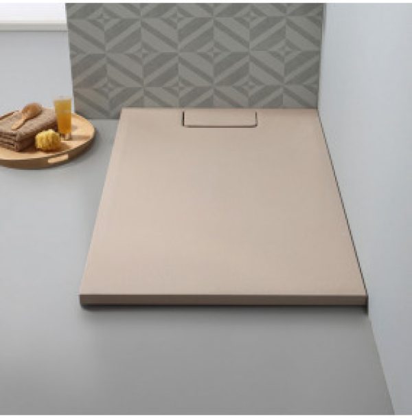 RECEVEUR DE DOUCHE 80X100 RECTANGLE EN FINITION BEIGE MAT FIN ÉPAISSEUR | MART