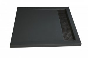 Receveur de douche en pierre solide (solid stone) 9090BG gris brillant 90 x 90 x 4,5cm