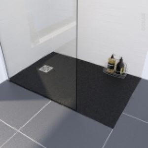 Receveur De Douche Extra Plat Bali Resine Rectangulaire 120X90 Cm Noir