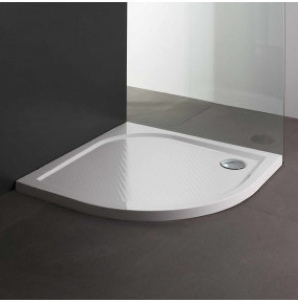 RECEVEUR DE DOUCHE FIN SEMI-CIRCULAIRE EN RÉSINE 80 CM KLIO