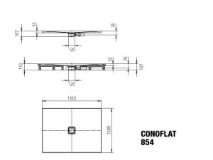 Receveur de Douche Kaldewei Conoflat Rectangulaire Mod.854-2 467035000