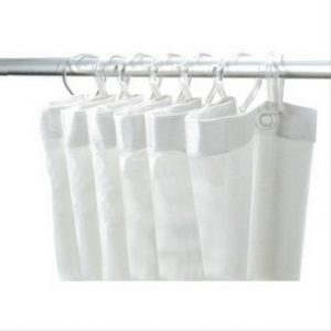 Rideau de douche avec mousquetons plastique – haut. 200cm L=180cm