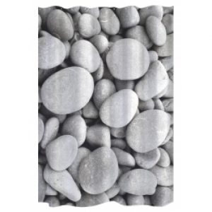 Rideau de douche galets gris