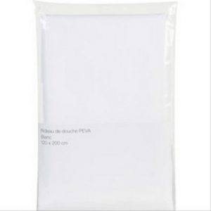 Rideau de douche PVC Blanc 120×200 8 oeillets