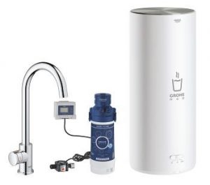 Robinet Chauffe Eau Grohe Red Mono inox avec chauffe eau 8l